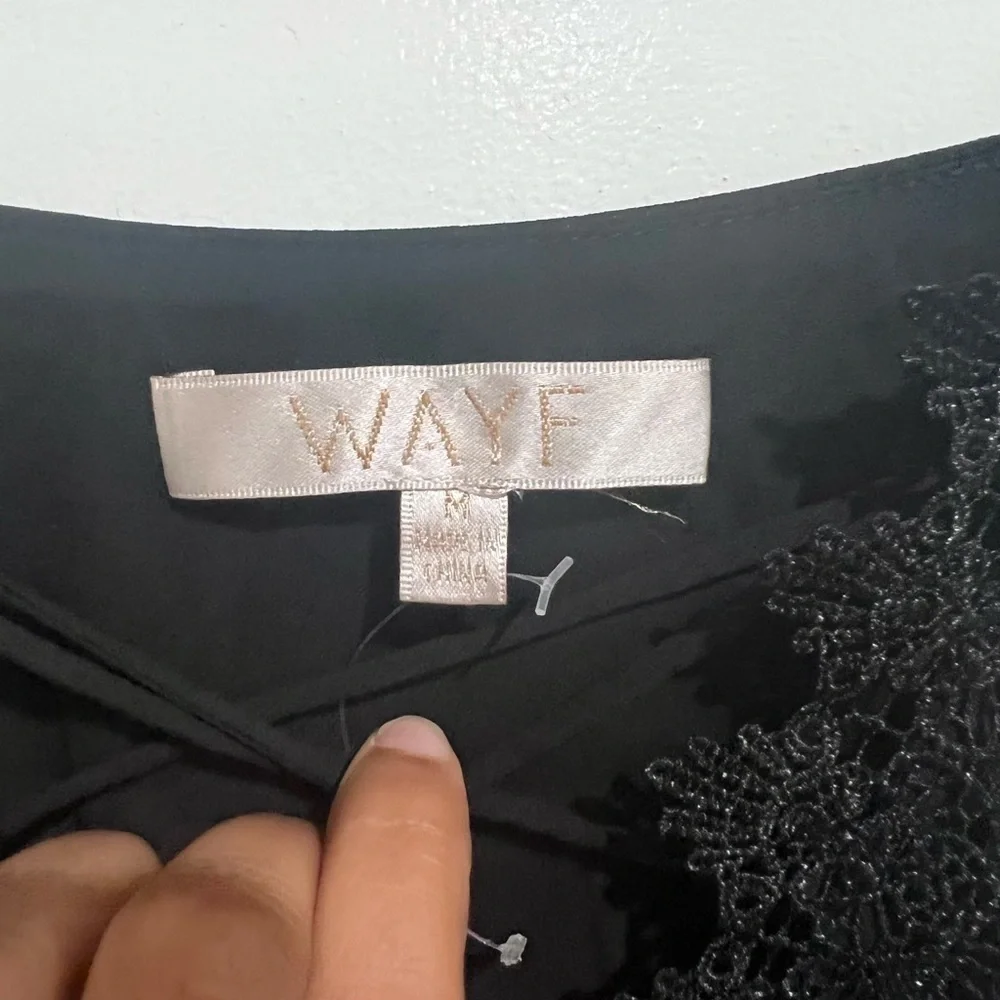 Black criss cross lace slip dress, medium - Picture 7 of 8